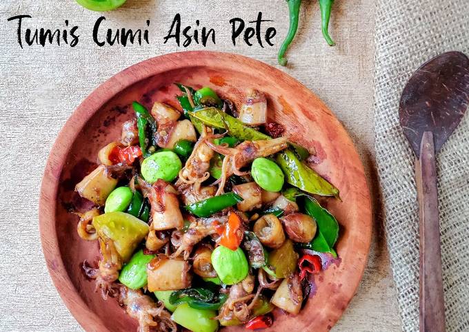 Tumis Cumi Asin Pete Cabe Ijo