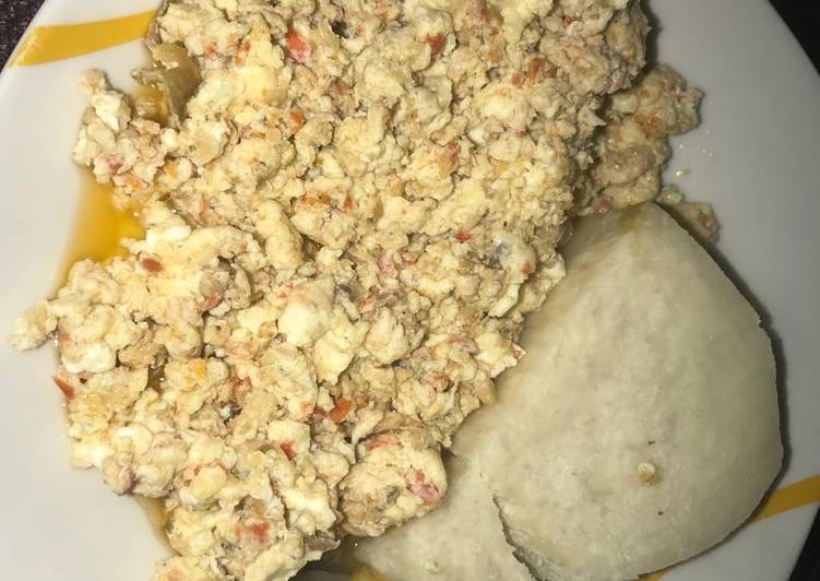 Fried Egg and Boiled Yam