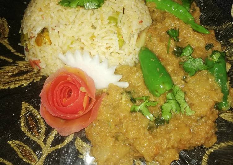 Recipe of Favorite Turnip Masala with Vegetable rice