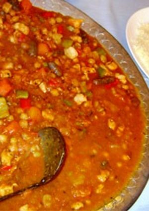 صورة لوصفة طريقة عمل كسكس الدجاج والسجق بالخضار