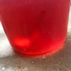 A picture of Rooh afzah with lemon twist.