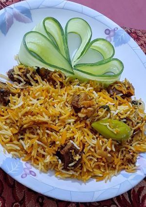 A picture of Beef biryani.