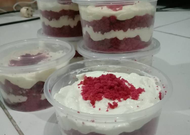 Resep Redvelvet dissert cup Anti Gagal