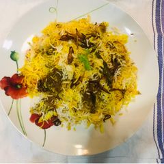 A picture of Mutton dum biryani.