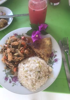 Una foto de Fajitas de pechuga oriental