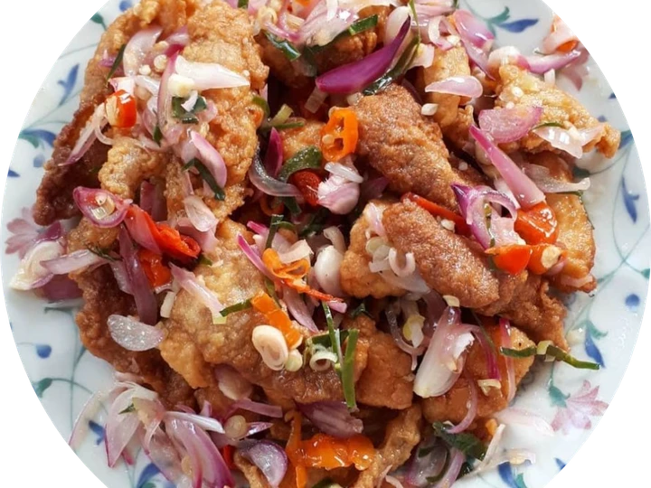 Langkah Mudah untuk Membuat Resep Kulit ayam Krispy kentang sambal matah yang Menggugah Selera Anti Ribet, Lezat