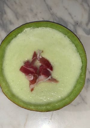 Una foto de Gazpacho de melón y pepino