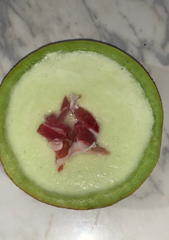 Una foto de Gazpacho de melón y pepino