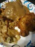 Porkchops, Gravy, with Cashew Pork Dressing