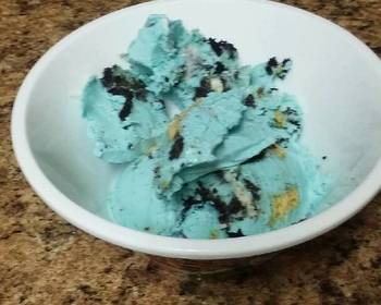 Easy Fast Cooking No Churn Cookie Monster Ice Cream Yummy