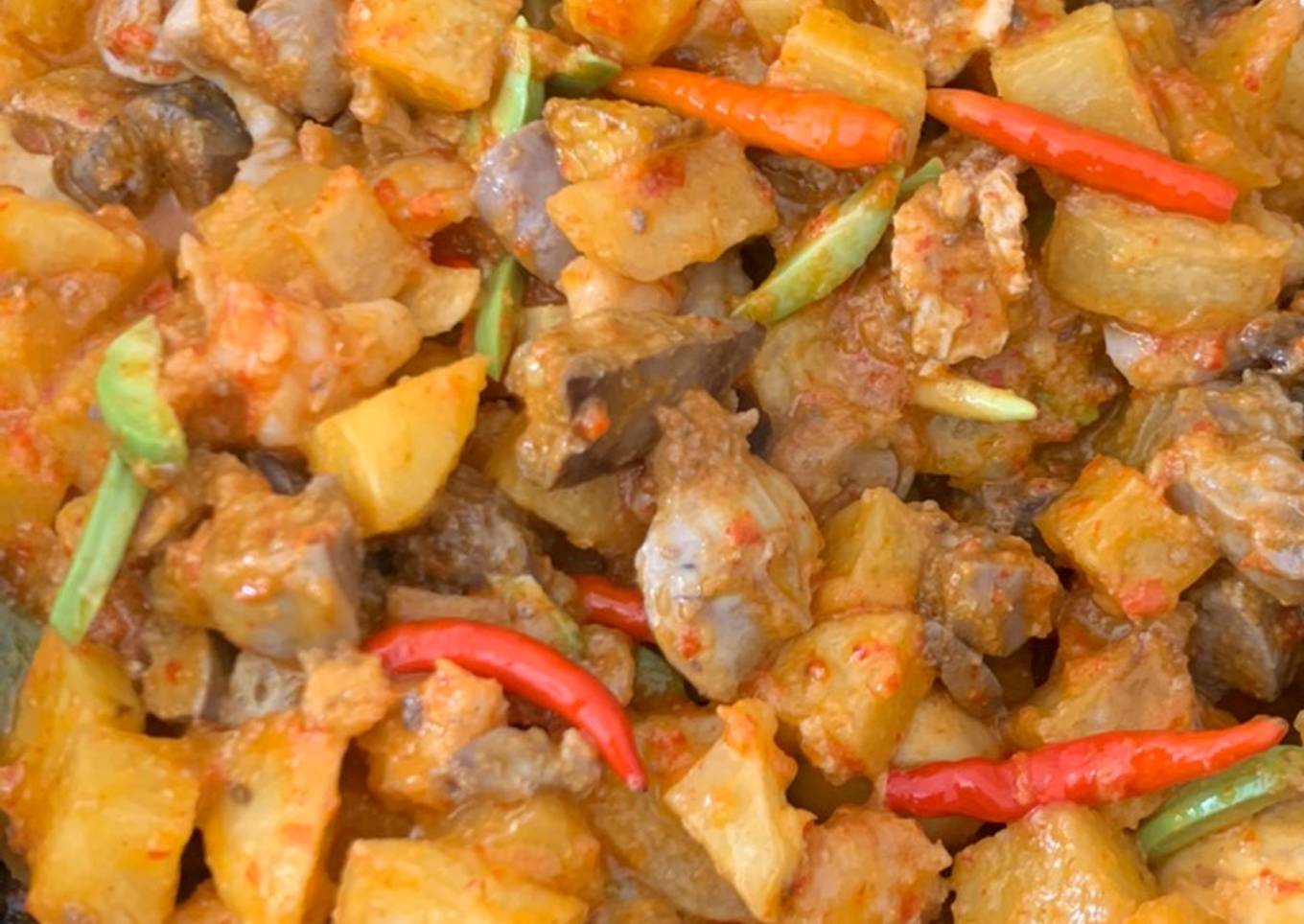 Langkah Mudah untuk Menyiapkan Sambal Goreng Hati Ayam Pete, Sempurna
