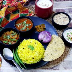 A picture of Traditional Punjabi Lunch Thali.