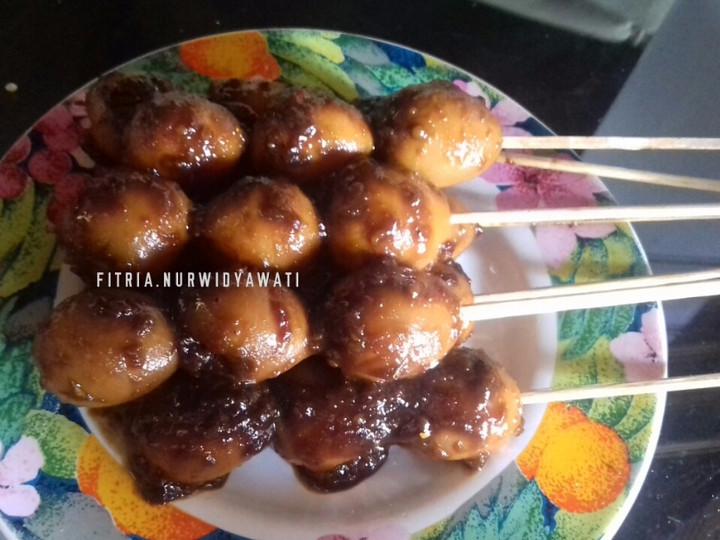 Ternyata begini lho! Resep membuat Sate Telur Puyuh Bumbu Kecap  lezat