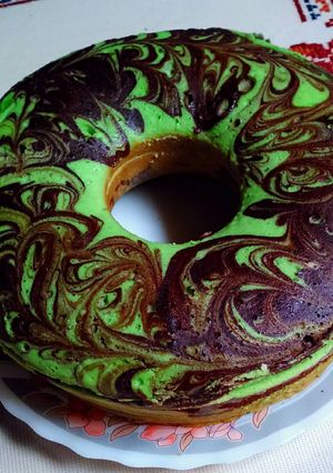 Foto resep Bolu marmer pandan sederhana 🍰