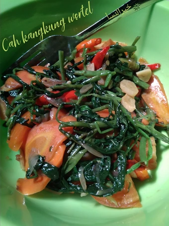 Cara Gampang Membuat Resep 42. Cah kangkung wortel /Tumis kangkung saus tiram yang Bikin Ngiler Anti Ribet, Mantap