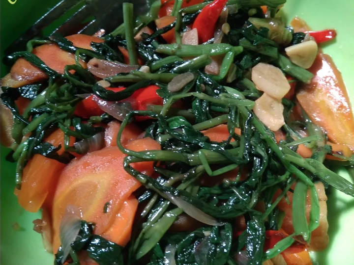 Cara Gampang Membuat Resep 42. Cah kangkung wortel /Tumis kangkung saus tiram yang Bikin Ngiler Anti Ribet, Mantap