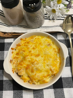 白醬焗烤雞肉燉飯 的食譜成品照片