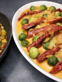 Kasseler-Rosenkohl-Auflauf Rezepthauptbild