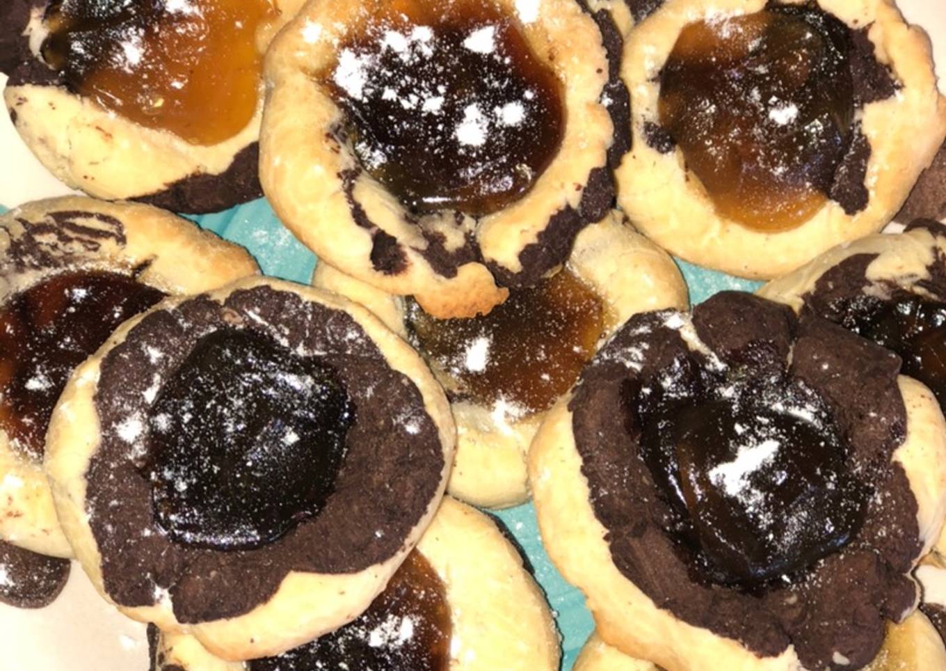 Pepas marmoladas, con dulce de batata con chocolate🍫