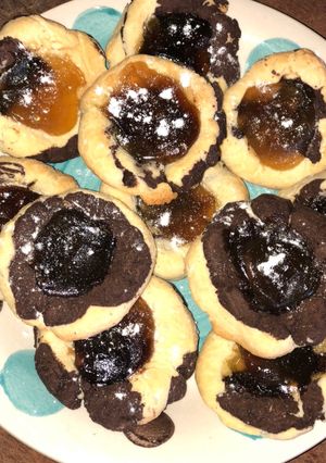 Una foto de Pepas marmoladas, con dulce de batata con chocolate🍫