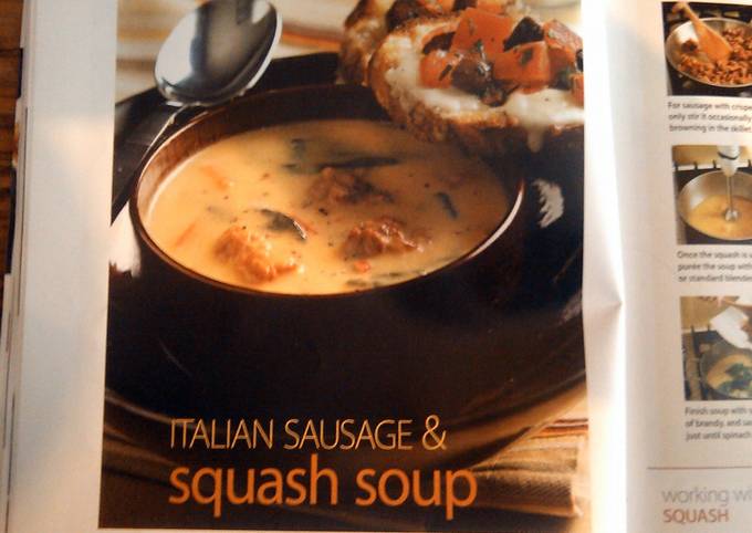 Recipe of Super Quick Homemade Itilian sausage &amp; squash soup
