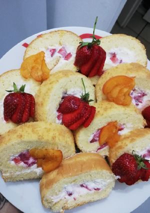Epres túrós piskótatekercs recept fotója