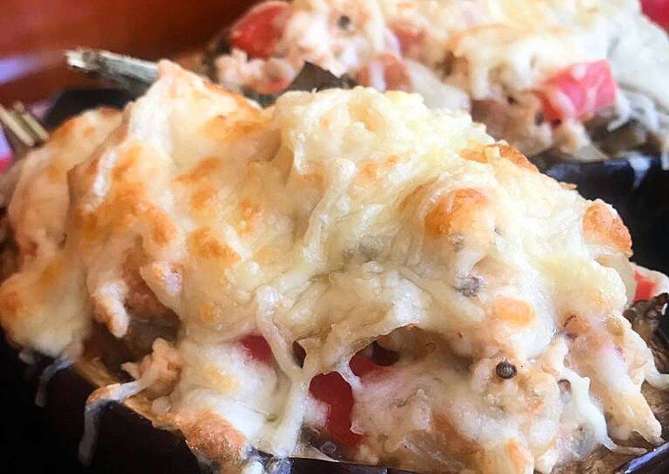 Berenjenas rellenas de pollo