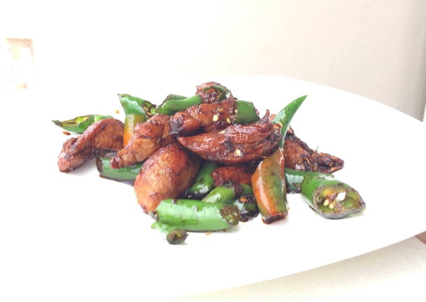 Pork With Green Chili Pepper In Soy Sauce