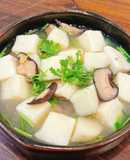 Canh khoai muống nấu nấm