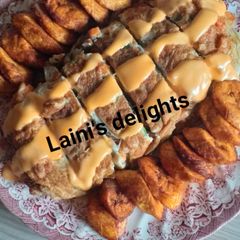 Omelette,plantain cake A picture of Omelette,plantain cake.