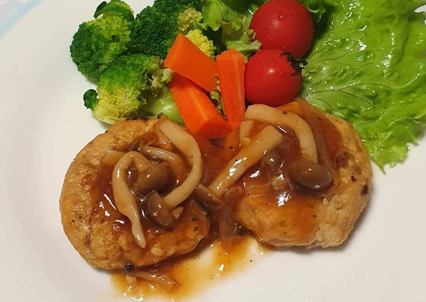 Steak Tempe dengan Saus Jamur