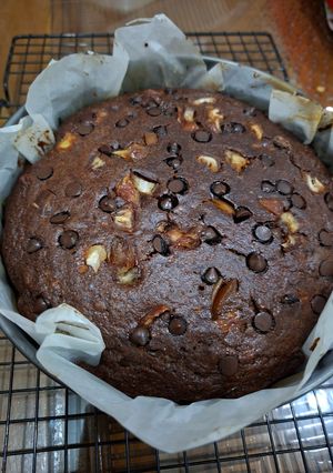 Foto resep Cake Pisang Yogurt Cokelat (Tanpa Tepung Terigu)