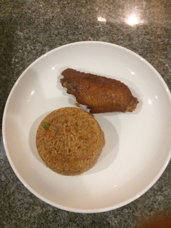 A picture of Party jollof rice and turkey.