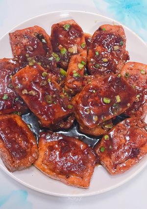 Hình của món Đậu phụ nhồi thịt sốt tương cay chua ngọt 😘🍲.