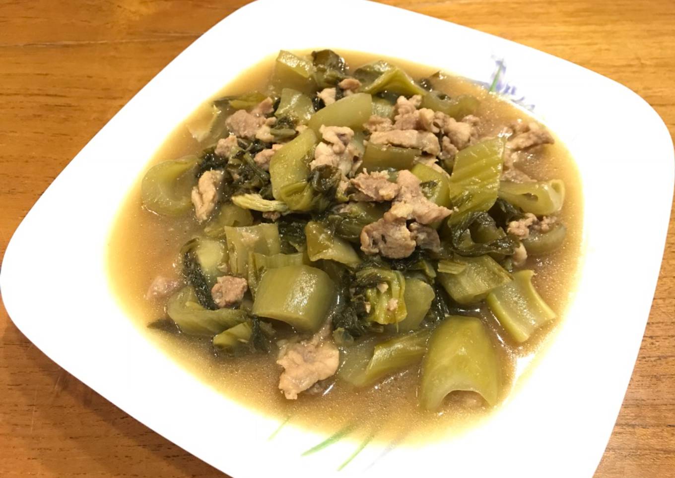 Babi Cah Sayur Asin