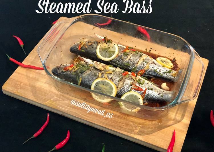 Steamed sea bass