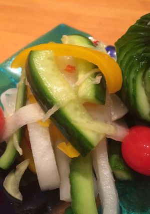 A picture of Sweet pickled vegetables Japanese style.
