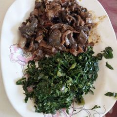Matumbo stewed with greens A picture of Matumbo stewed with greens.