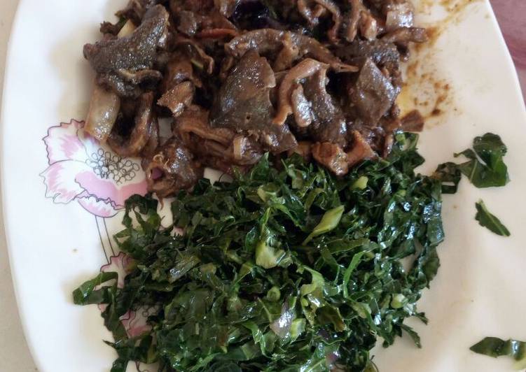 How to Prepare Homemade Matumbo stewed with greens