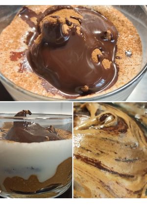 Una foto de Crema de leche, café. Con chocolate negro y canela