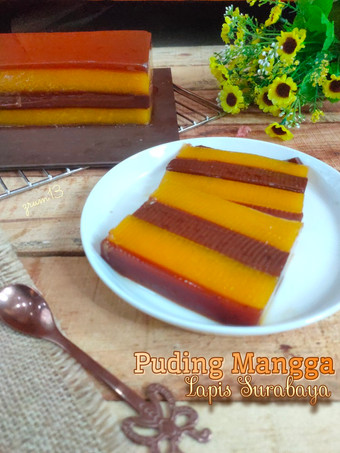 Cara Gampang Menyiapkan Puding (Mangga)Lapis Surabaya Rumahan