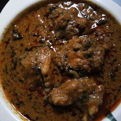 A picture of Banga Soup with Turkey meat.