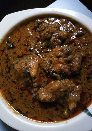 A picture of Banga Soup with Turkey meat.