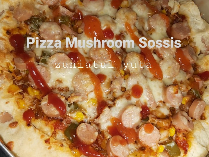 Cara Gampang Menyiapkan Pizza Mushroom Sosis (Rumahan anti gagal), Bisa Manjain Lidah