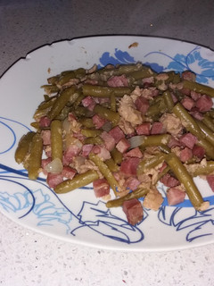 Una foto de Judías verdes con jamón y atún