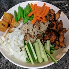A picture of Korean Chicken Rice Salad/Bowl.