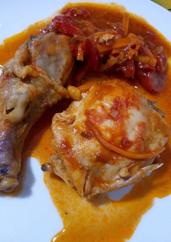 Una foto de Pollo a la portuguesa