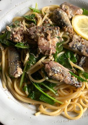 A picture of Canned Sardines, Lemon & Mustard Spaghetti.