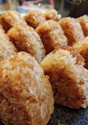 A picture of Easy Homemade Yaki Onigiri (Grilled Rice Balls).