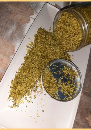 A picture of Fennel seeds mukhwas(mouth freshner).